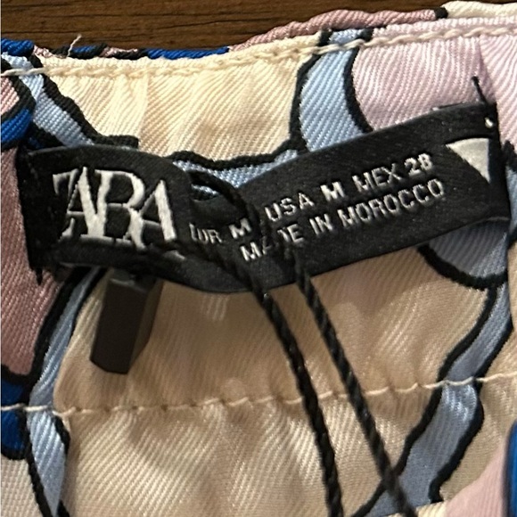 Zara Blue Floral Retro Strapless Maxi Dress Size Medium NEW With Tags - Picture 12 of 14